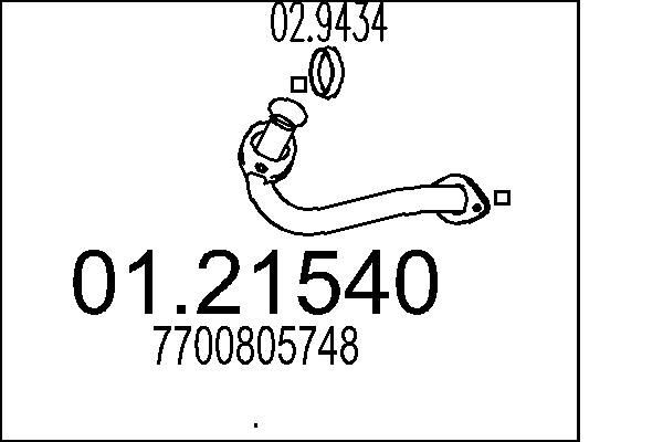 MTS Pakoputki 01.21540 Renault 19 B/C53 pakoputki MTS 01.21540