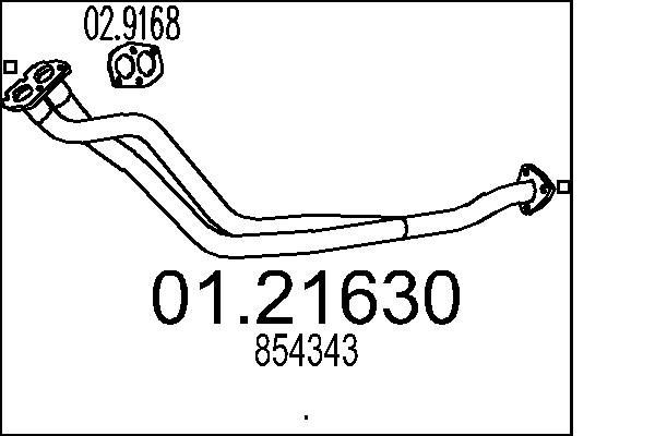 MTS Exhaust Pipe 01.21630 MTS 01.21630 Exhaust Pipe