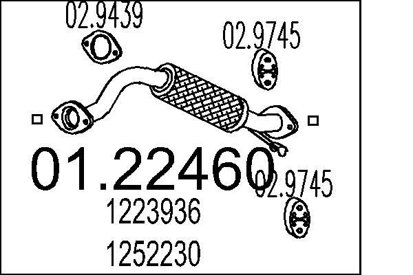 MTS Izplūdes caurule 01.22460 MTS 01.22460 Izplūdes caurules PEUGEOT RCZ cena