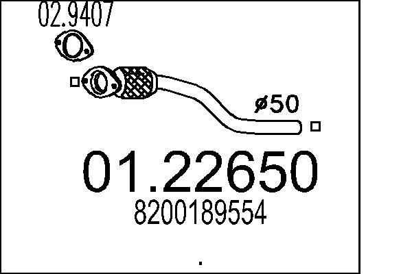 MTS Pakoputki 01.22650 Renault Grand Scénic II pakoputki MTS 01.22650