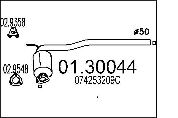 MTS Πρώτο σιλανσιέ 01.30044 01.30044 Πρώτο σιλανσιέ MTS SUZUKI GRAND VITARA