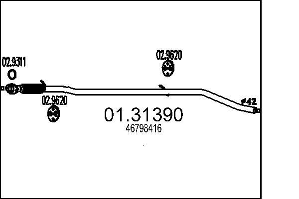 MTS Πρώτο σιλανσιέ 01.31390 MTS 01.31390 Πρώτο σιλανσιέ Fiat Ducato 244 Van σε χαμηλές τιμές
