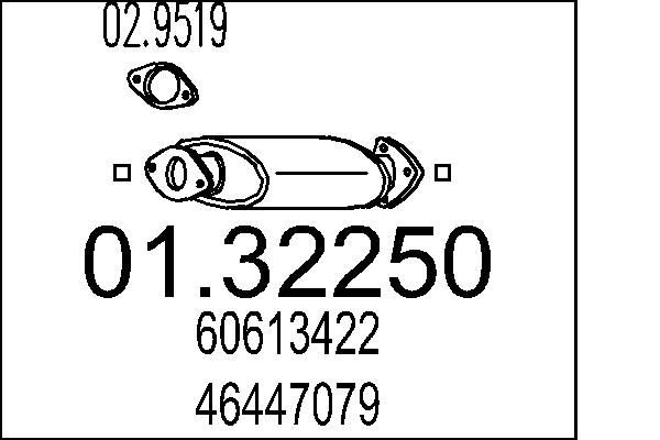 MTS Etuäänenvaimentaja 01.32250 01.32250 MTS Etupakoputki LEXUS LS