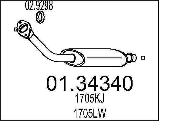 MTS Voordemper 01.34340 Fiat DOBLO Voordemper MTS 01.34340