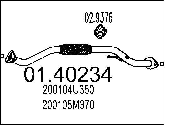 Tuyau d'échappement MTS 01.40234 MTS 01.40234 Ligne d'échappement NISSAN ALMERA 2018