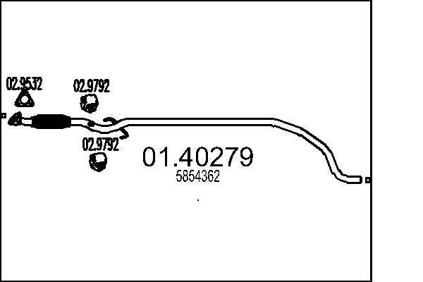 MTS Tubo de escape 01.40279 MTS 01.40279 Tubos de escape Opel Omega B Caravan preço