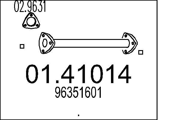 MTS Exhaust Pipe 01.41014 MTS 01.41014 Daewoo Lanos Hatchback exhaust pipe replacement
