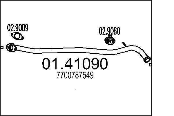 MTS Tuyau d'échappement 01.41090 MTS 01.41090 Tuyaux d'échappement Renault 19 B/C53 prix