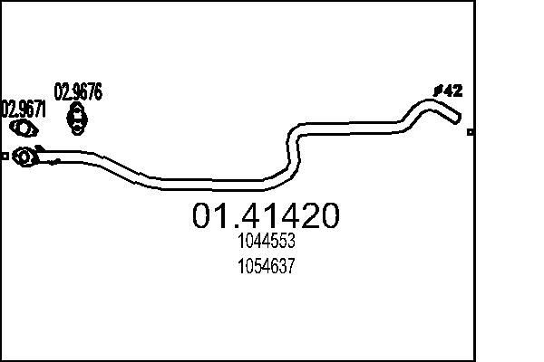 MTS Tubo de escape 01.41420 MTS Tubo de escape MAZDA 01.41420