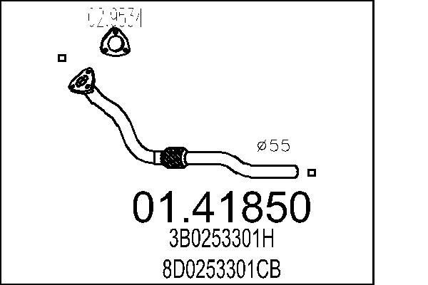 MTS Heitgaasitoru 01.41850 MTS 01.41850 Väljalasketoru Audi A4 B9 Avant hind
