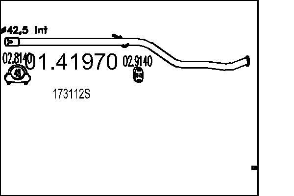 MTS Pakoputki 01.41970 01.41970 MTS Pakoputket PEUGEOT 206
