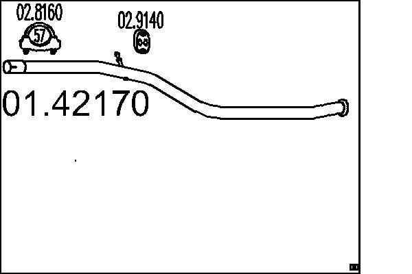 MTS Tuyau d'échappement 01.42170 01.42170 Tuyaux d'échappement PEUGEOT 5008 MTS