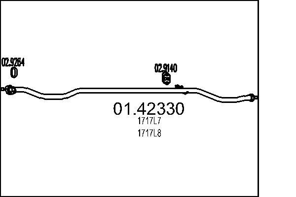 MTS Pakoputki 01.42330 01.42330 MTS Pakoputki PEUGEOT 206