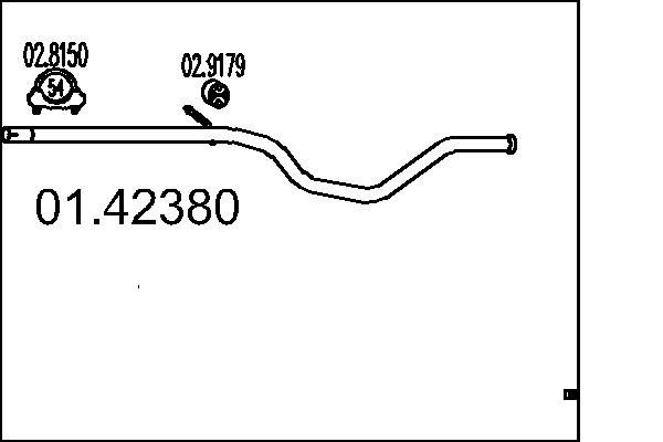 MTS Tubo gas scarico 01.42380 01.42380 MTS Tubi di scarico auto