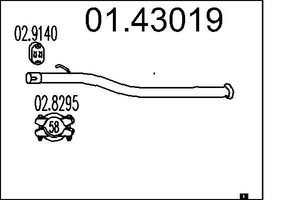 Tuyau d'échappement MTS 01.43019 MTS 01.43019: Tuyau d'échappement Citroen BERLINGO 1999