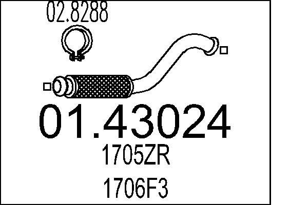 MTS Pakoputki 01.43024 01.43024 MTS Pakoputki PEUGEOT 206