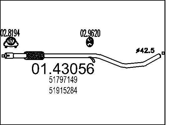 MTS Abgasrohr 01.43056 01.43056 MTS 850 Limousine Auspuffrohr kaufen