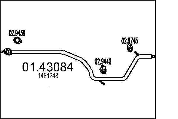 Voorpijp MTS 01.43084 MTS 01.43084: Pijp voor de uitlaat Ford MONDEO 2015