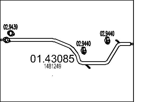 Tubo gas scarico MTS 01.43085 MTS 01.43085 Tubi di scarico Ford GALAXY 2019