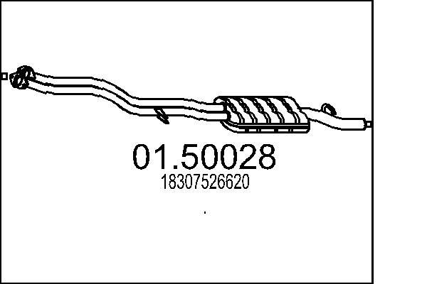 MTS Stredný tlmič výfuku 01.50028 MTS 01.50028 Stredný tlmič výfuku CITROЁN SAXO originálne