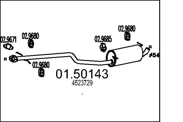 MTS Panela de escape central 01.50143 MTS 01.50143 Silenciador central Ford Ranger TKE preço