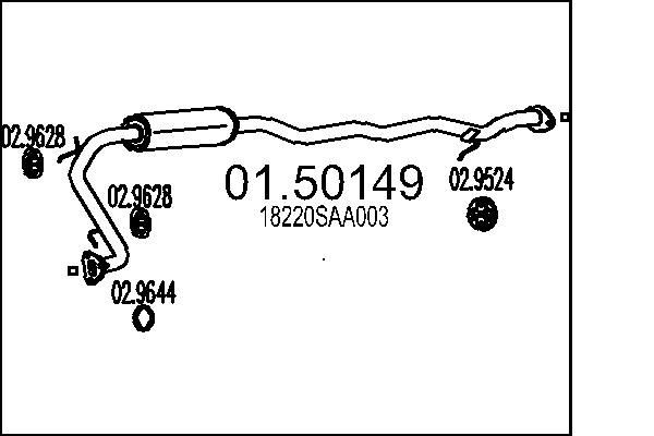 Midtre lydpotte MTS 01.50149 MTS 01.50149: Mellomlyddemper Honda FR-V 2010