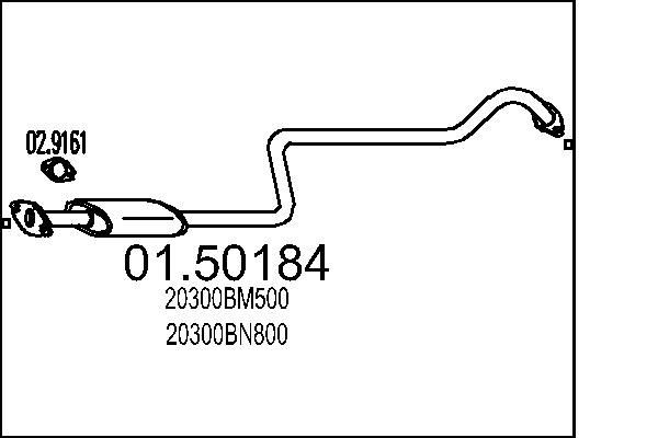 MTS Stredný tlmič výfuku 01.50184 Stredný tlmič MTS 200 SX 01.50184 lacné