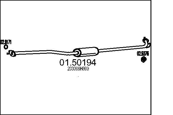 MTS Μεσαίο σιλανσιέ 01.50194 01.50194 Μεσαίο καζανάκι εξάτμισης NISSAN NV400 MTS