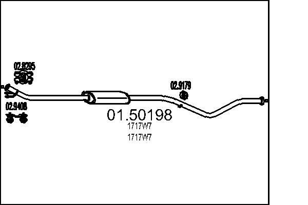 MTS Silencieux intermédiaire 01.50198 MTS 01.50198 Échappement intermédiaire 307 (3A/C) prix