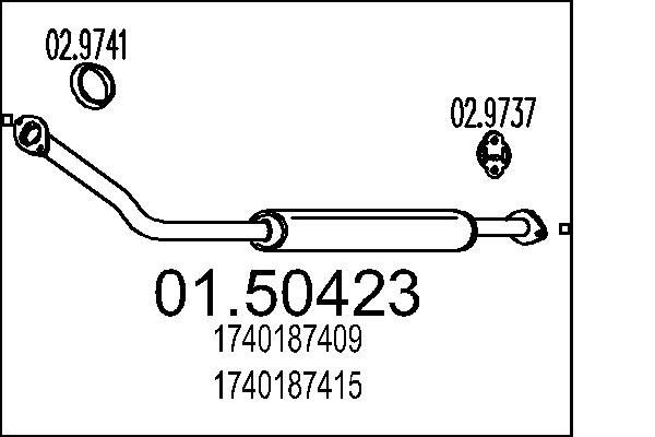 MTS Mittelschalldämpfer 01.50423 01.50423 Mittelschalldämpfer DAIHATSU TREVIS MTS kaufen