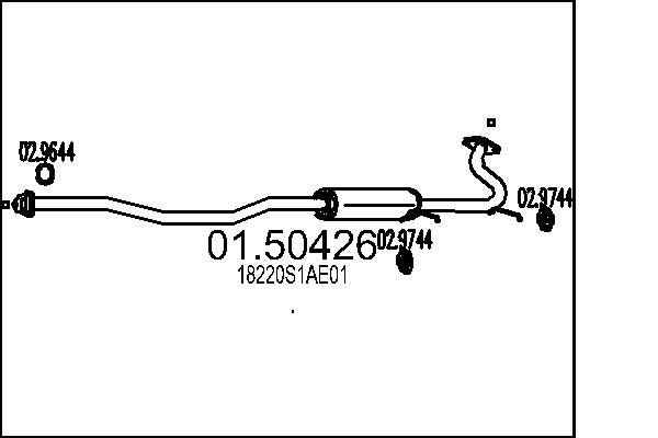 MTS Silencieux intermédiaire 01.50426 Honda CIVIC Échappement intermédiaire MTS 01.50426