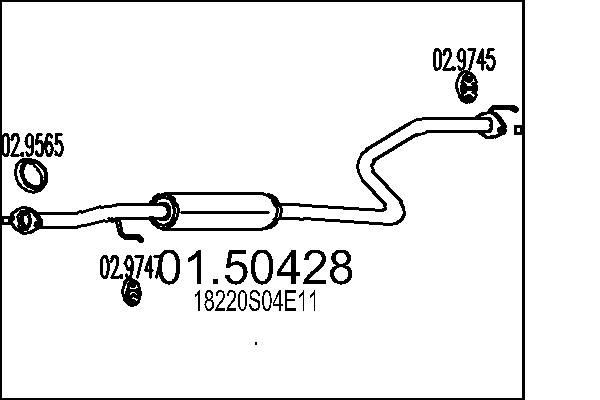 MTS Mittenljuddämpare 01.50428 pris Resonator avgassystem Honda CF 01.50428 MTS