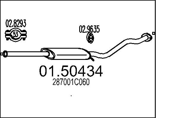 MTS Uitlaat middendemper 01.50434 MTS 01.50434 originele Uitlaat middendemper Hyundai Elantra 3 kosten