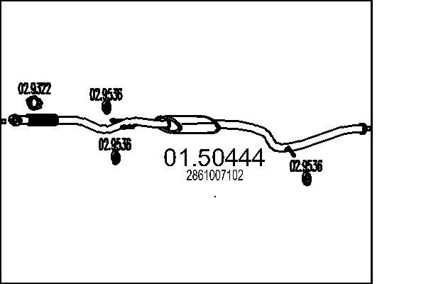 Uitlaat middendemper MTS 01.50444 MTS 01.50444: Tussendemper Kia CERATO 2019