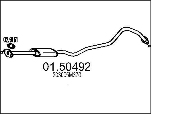 MTS Marmitta centrale 01.50492 01.50492 costo Marmitta centrale NISSAN X-TRAIL MTS