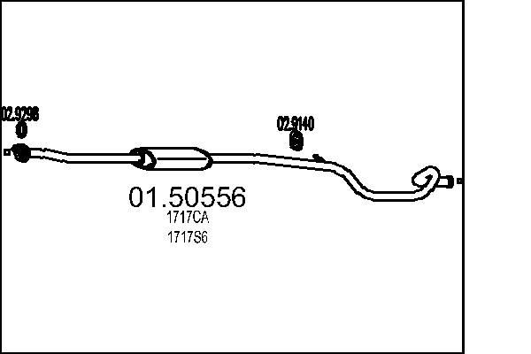 Μεσαίο σιλανσιέ MTS 01.50556 MTS 01.50556 Μεσαίο σιλανσιέ PEUGEOT 206 2023