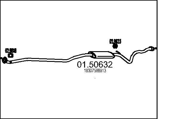 MTS Uitlaat middendemper 01.50632 MTS 01.50632 Middendemper BMW F12 originele prijs