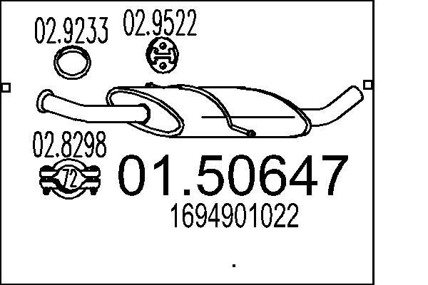 MTS Μεσαίο σιλανσιέ 01.50647 01.50647 Μεσαίο καζανάκι MERCEDES-BENZ S-class MTS