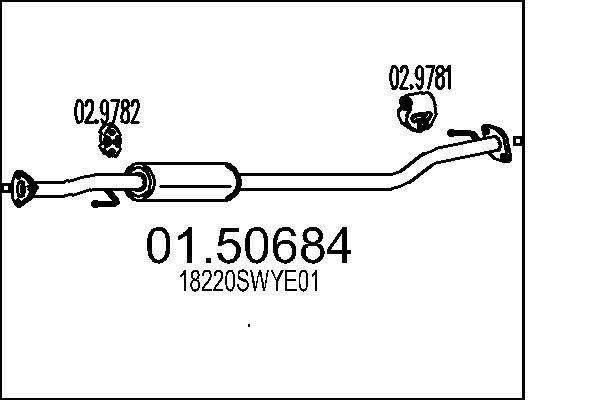 Midtre lydpotte MTS 01.50684 MTS 01.50684 Midtre lyddemper HONDA CR-V 2009