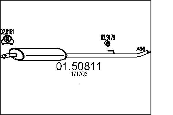 MTS Silencieux intermédiaire 01.50811 Pot intermédiaire MTS GRANDE PUNTO 01.50811 pas cher