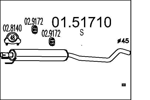 MTS Mittelschalldämpfer 01.51710 01.51710 Mittelschalldämpfer Attrappe LEXUS RX MTS kaufen
