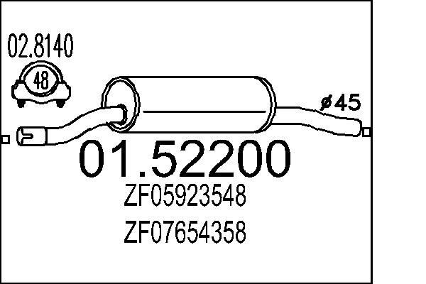 MTS Silencieux avant 01.52200 MTS 01.52200 Silencieux avant Chevrolet Cruze j300 prix