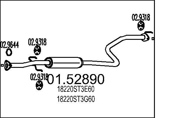 MTS Marmitta centrale 01.52890 01.52890 costo Marmitta centrale MASERATI BITURBO MTS