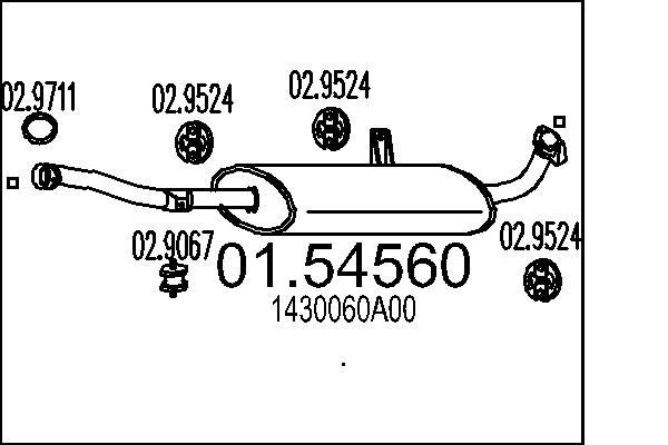 Μεσαίο σιλανσιέ MTS 01.54560 MTS 01.54560 Μεσαίο καζανάκι SUZUKI GRAND VITARA 2024