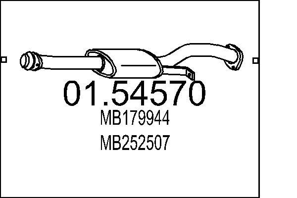 MTS Middle silencer 01.54570 Mitsubishi H6_W, H7_W Middle exhaust pipe 01.54570 MTS