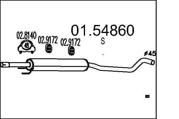 MTS Μεσαίο σιλανσιέ 01.54860 01.54860 Μεσαίο καζανάκι OPEL VECTRA MTS