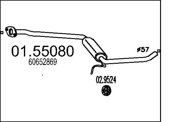 MTS Marmitta centrale 01.55080 MTS 01.55080 costo Marmitta centrale CHEVROLET TRANS SPORT