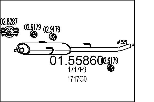 MTS Uitlaat middendemper 01.55860 01.55860 Middendemper FIAT BRAVO MTS