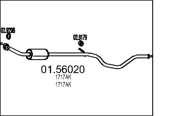 Vidējais izpl. gāzu trokšņa slāpētājs MTS 01.56020 MTS 01.56020 Vidējais trokšņa slāpētājs CITROËN C5 2021