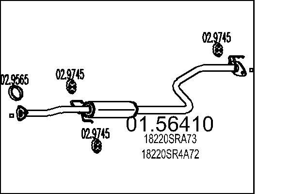 MTS Stredný tlmič výfuku 01.56410 MTS 01.56410 Stredný tlmič výfuku Alfa Romeo 145 originálne